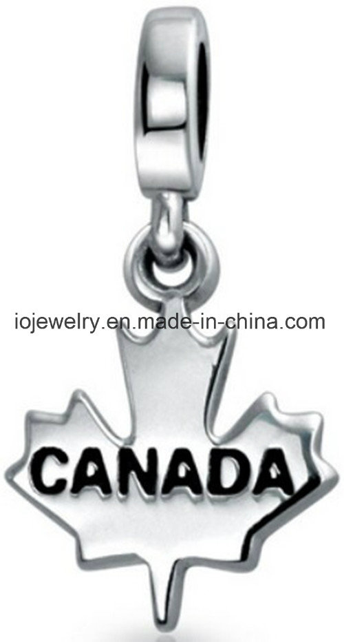 Canada Leaf Charm with Delicate Engravable Logo