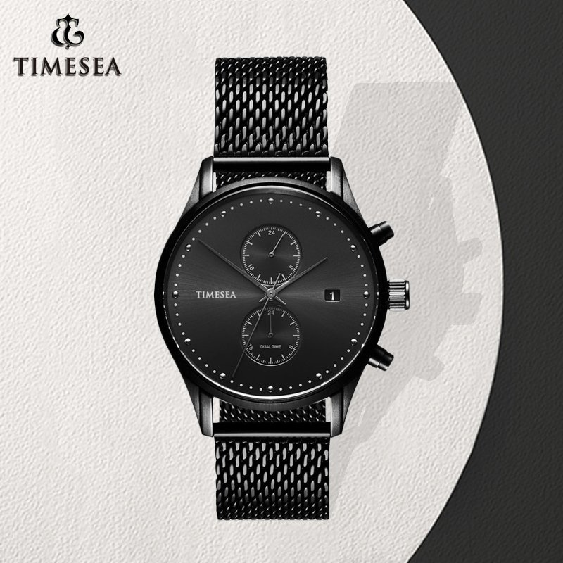 Fashion Quality Men's Quartz Japan Movement Watches, Stainless Steel Wrist Quartz Watch, Plating Black Watch 72790