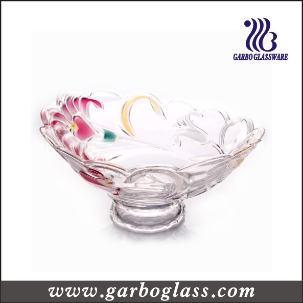 Lily Color Decoratitive Glass Fruit Bowl (GB1619LB/PDS)