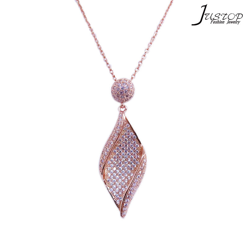 Square Women Jewelry Cubic Zircon Statement Diamond Gold Necklace for Fashion