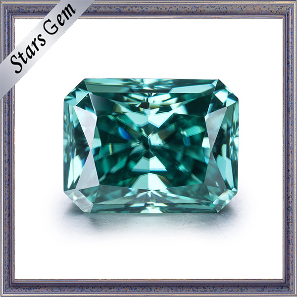 MID Green Color Radiant Cut Moissanite for Necklace