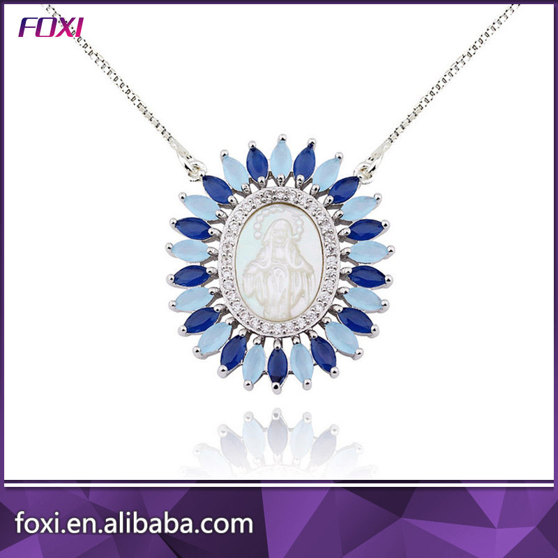Wholesale Virgin Mary Pendant Zirconia Semi Religious Jewelry