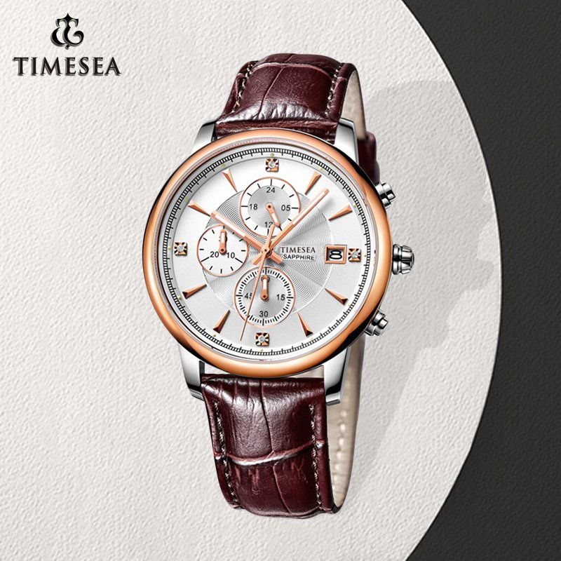 Genuine Leather Waterproof Analog Wrist Watches for Men 72831