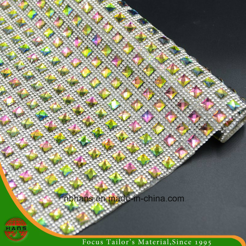 New Design Heat Transfer Adhesive Crystal Resin Rhinestone Mesh (HS17-21)
