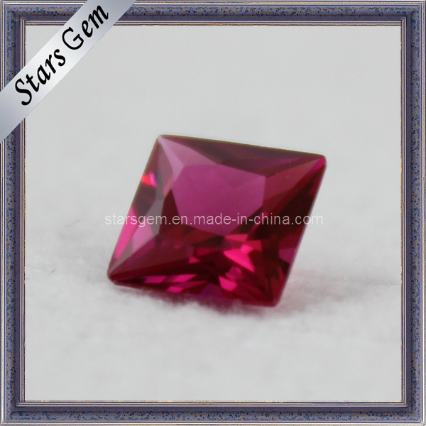 Cheap Price Square Cut Red Synthetic Ruby Stone