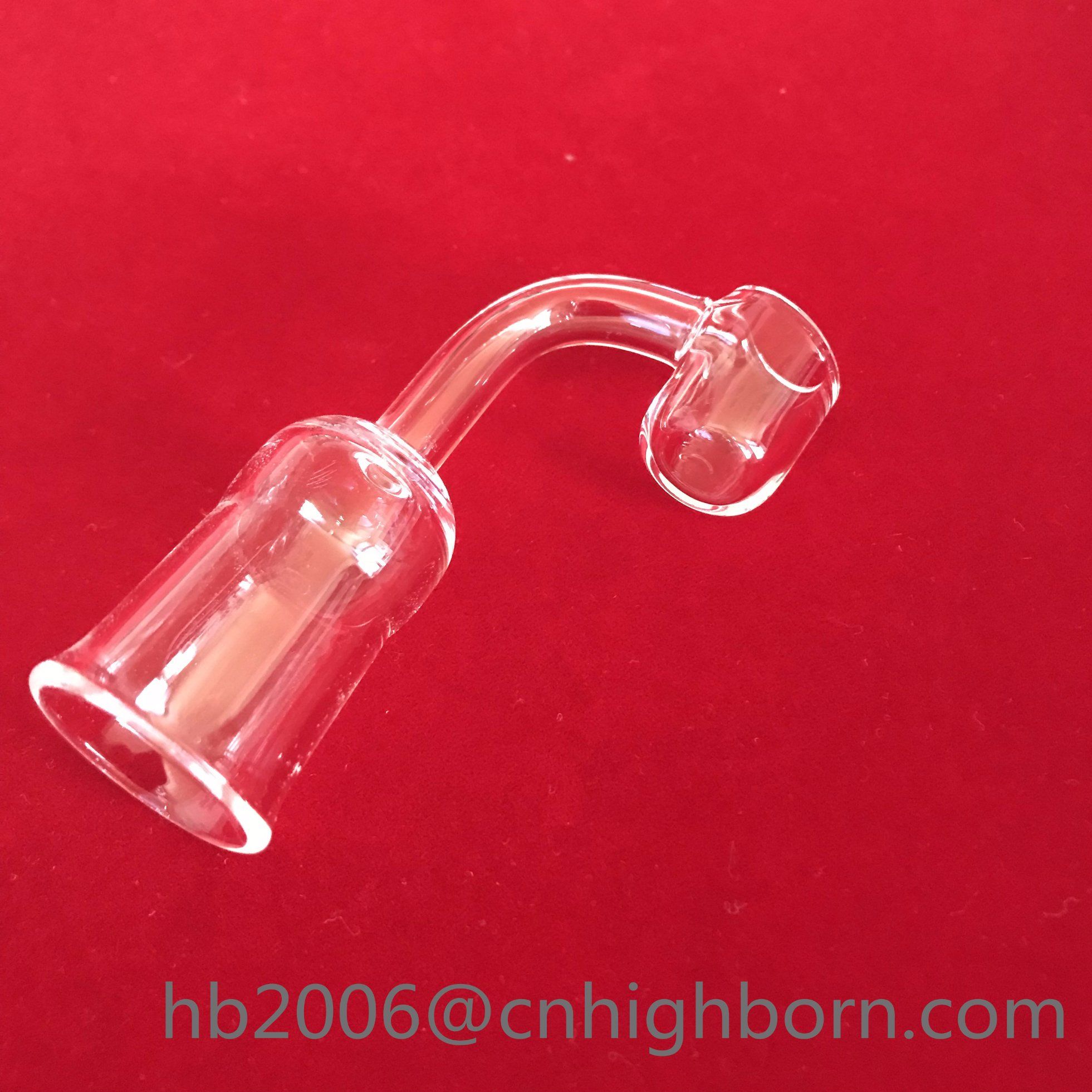 Baibo 90degree Bent Male/Female Fused Transparent Quartz Nail