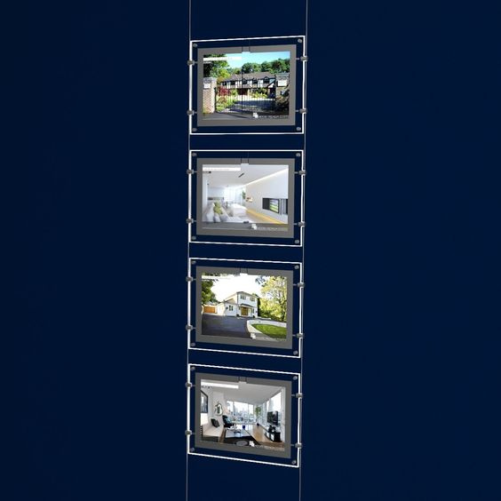 Acrylic Frame Slim LED Light Box Slim Light Pocket for Estate Agent Displays