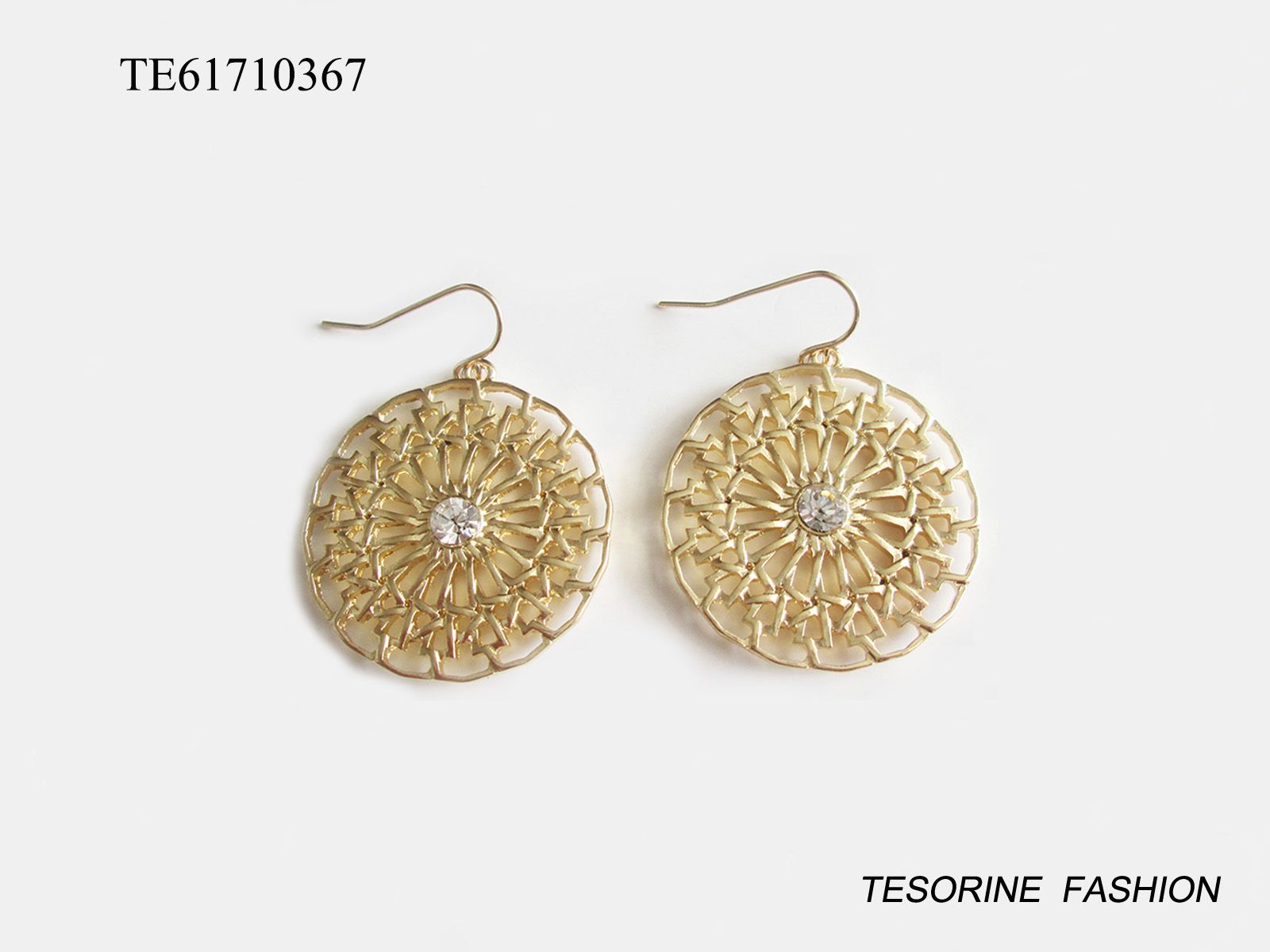 New Arrival Gold Plated Crystal Fashion Design Earrings
