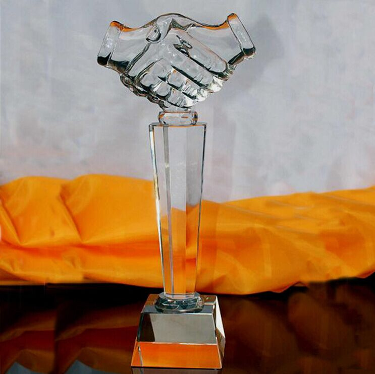 Crystal Glass Trophy Custom Authorization Card Crafts Awards Free Engraving