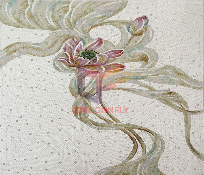 Glass Made Hnad Cut Flower Mosaic (CFD205)