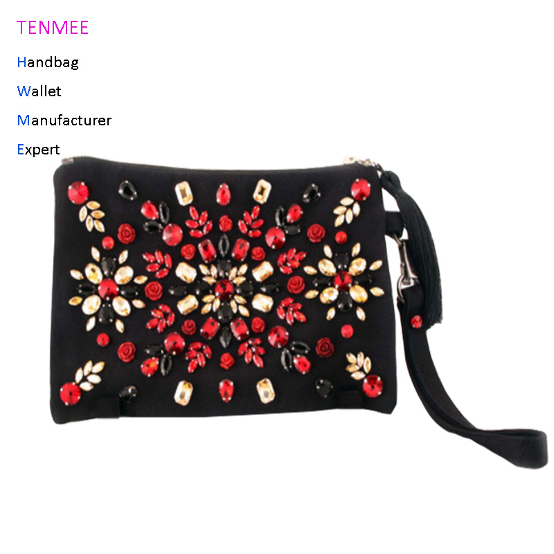 LC-042 Gift for Lady Shiny Crystal Rich Ladies Clutch Bag Fashion Evening Bags Women Cosmetic Bag