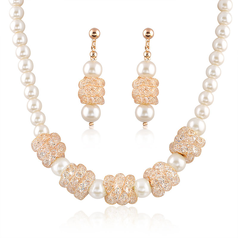 2018 Fashion Wedding Jewelry Set Costume Crystal Pearl Jewelry