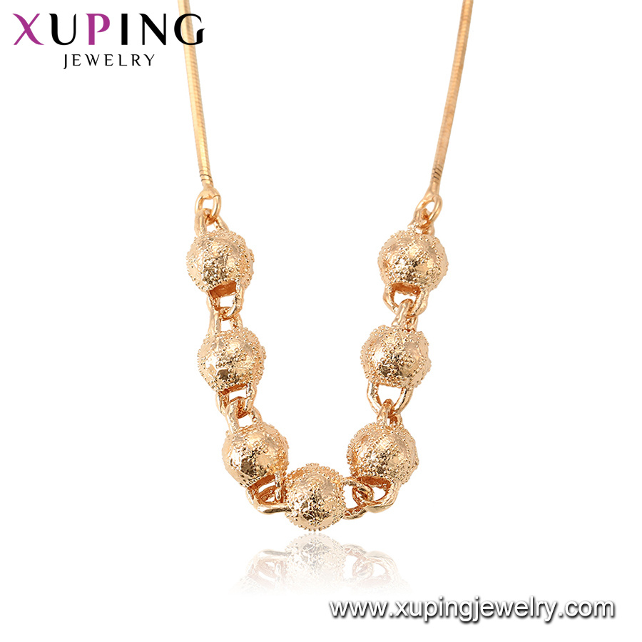 44492 Fashion 18K Gold Red Heart Shaped Lovely Double Pendant Necklace