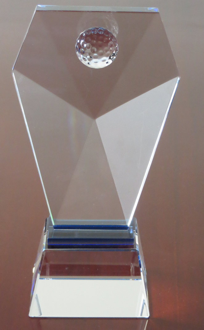Faceted Clear Crystal with Blue Base