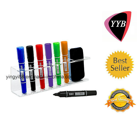 Clear Acrylic Wall Mountable Dry Erase Marker & Eraser Holder