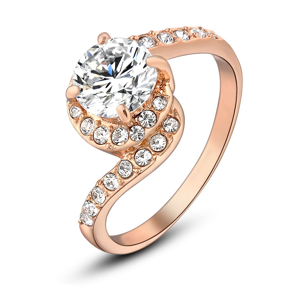 Bridal 18K Gold Jewelry Wedding Finger Ring for Lady