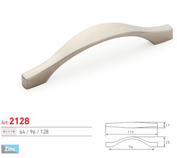 Modern Simple Design Zinc Alloy Sn Finish Cabinet Handle (2128)