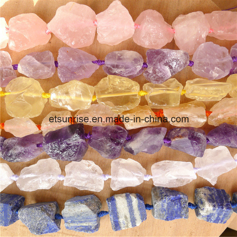 Semi Precious Stone Fashion Crystal Rough Gemstone Bead Jewelry (ESB01710)