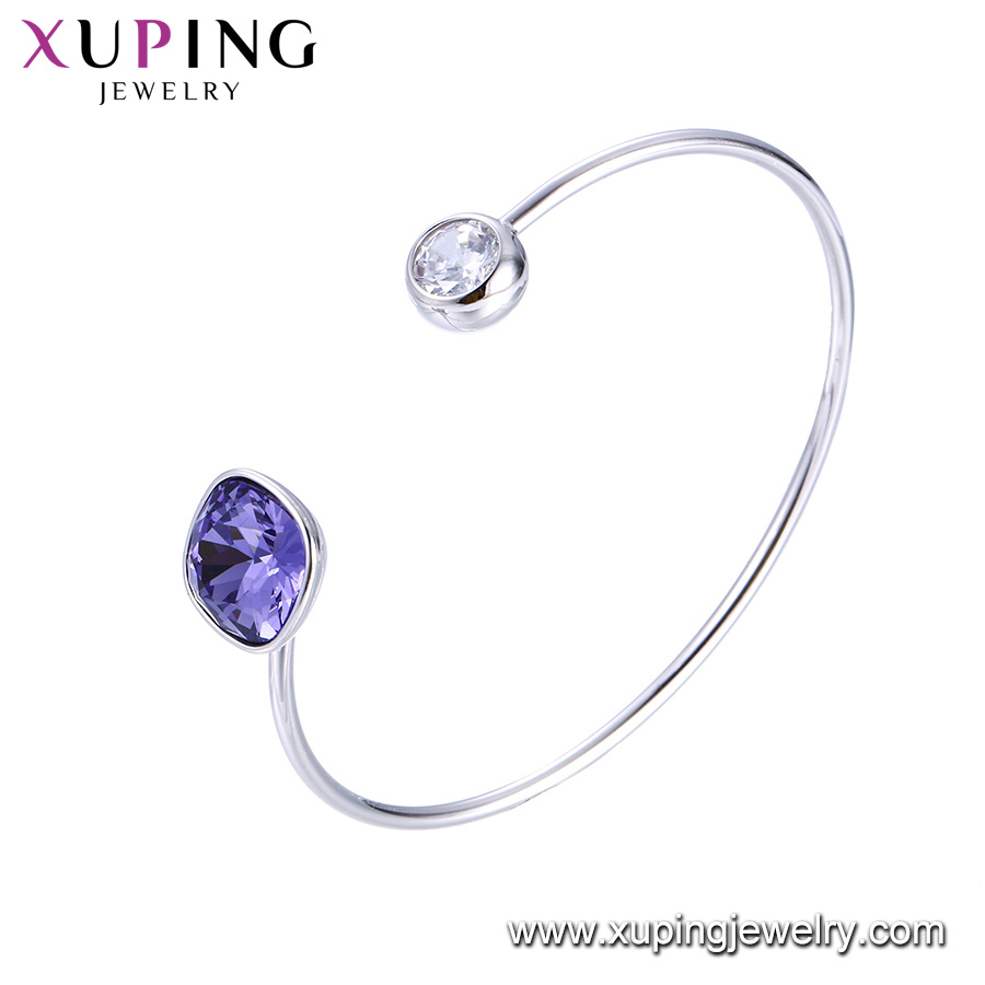 51917 Cheap Adjustable Gemstone and Crystal Bangle Cuff Metal Bangles Wholesale Crystals From Swarovski