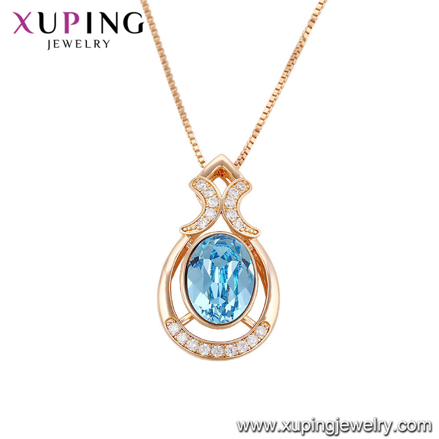 43169 Xuping Charms Stone Designs Crystals From Swarovski Acrylic Necklace Jewelry