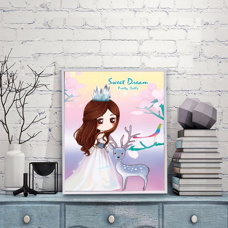 Factory Direct Wholesale New Children DIY Crystal Modern Flower Wall Art Canvas Home Decoration Fk-028