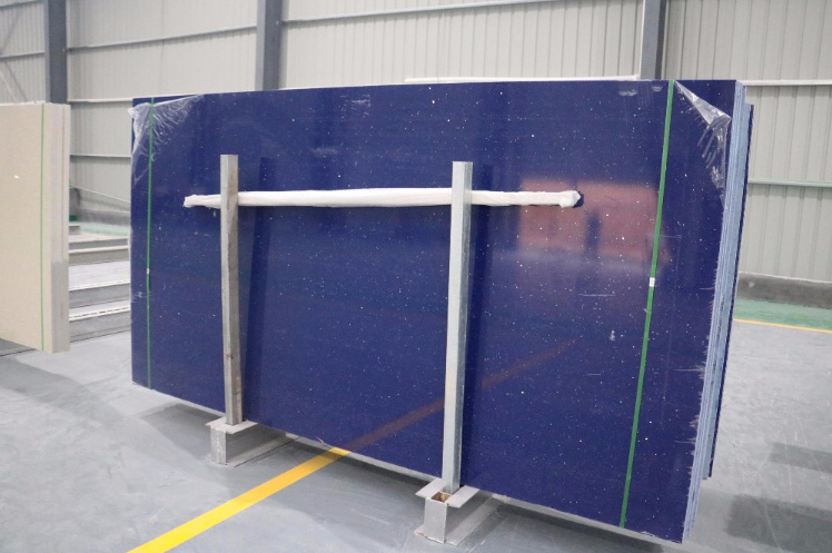 Polished Blue Quartz Stone Quartz Slab Factory Price 126