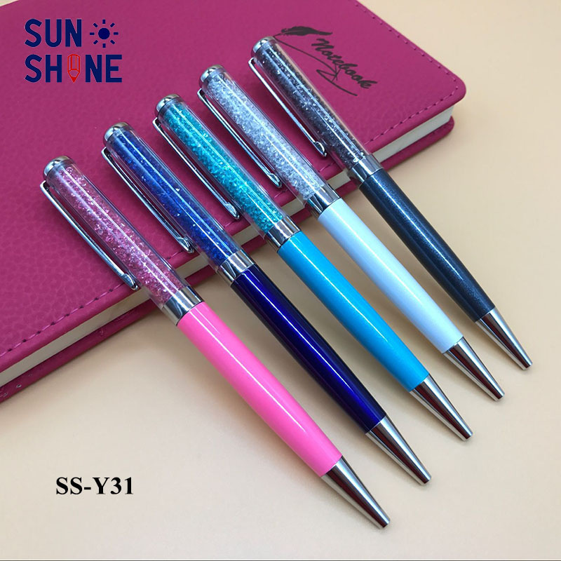 Hot Sale Promotional Item Metal Pen Twist Action Crystal Pen