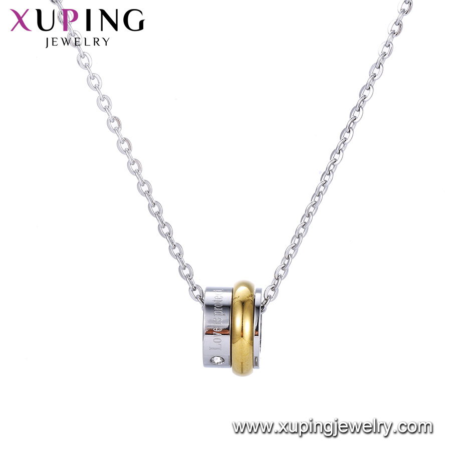 44381 Xuping Fashion Rose Gold Color Primary-Secondary Necklace