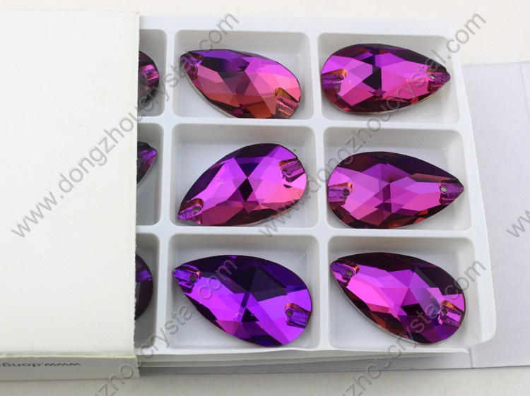 Dz-3065 Drop High Quality Flat Back Sew on Rose Stones
