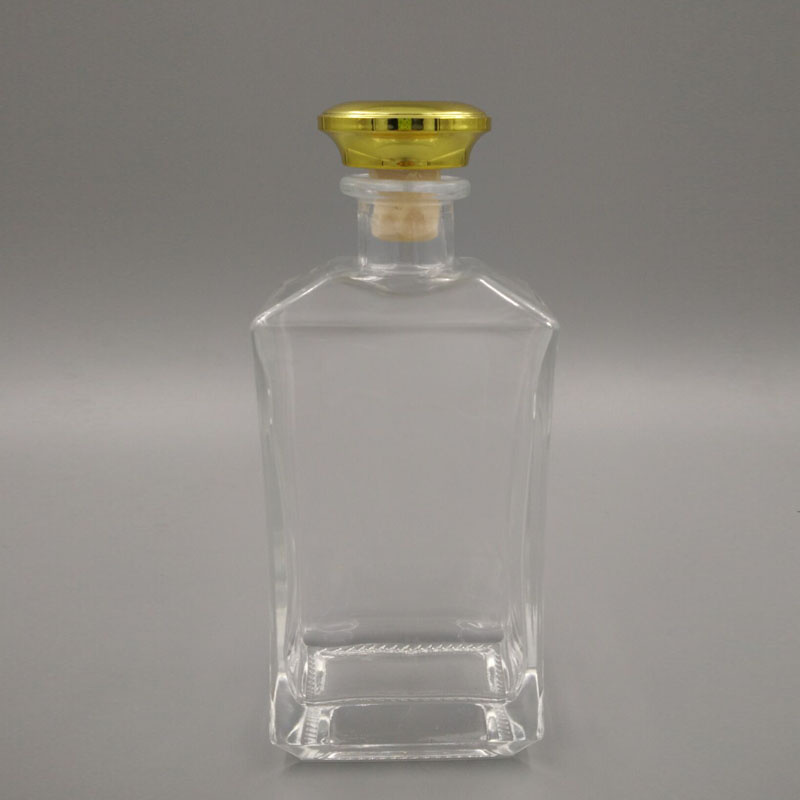Super Flint Square Vodka Glass Bottle, Hard Liquor Bottle 500ml