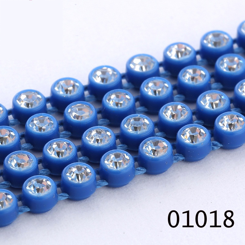 Ss6 Neon Rhinestone Banding Roll, Ab Color Plastic Rhinestone Trims