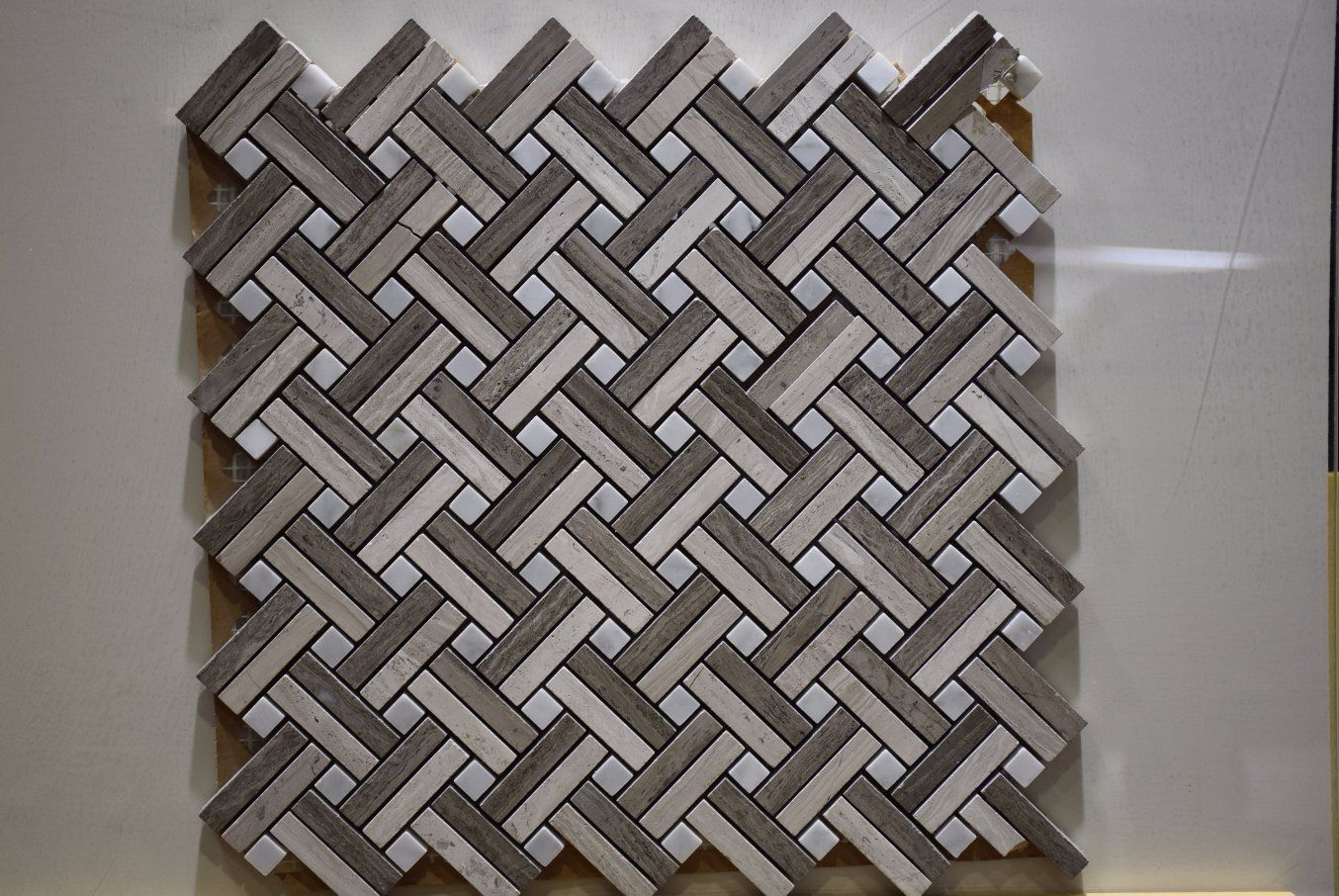 Decorative Brown and White Kitchen Crystal Glass Mosaic Tile