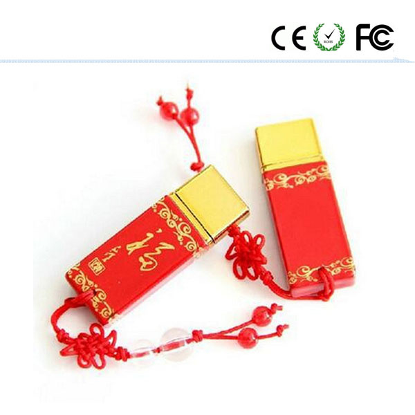 New Ceramic USB Flash Drive Chinese Red Blessing U Disk