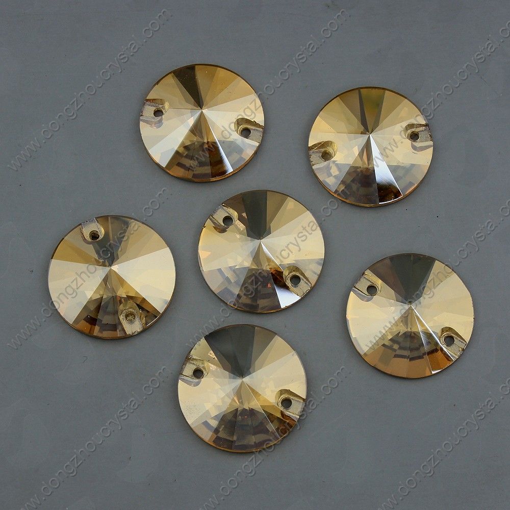 Round Gloden Glass Stones Grament Beads (DZ-3041)