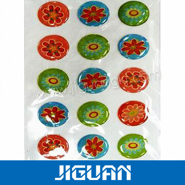 Fashionable Patterns Beautiful Design Cheap Price Custom Holographic Epoxy Sticker