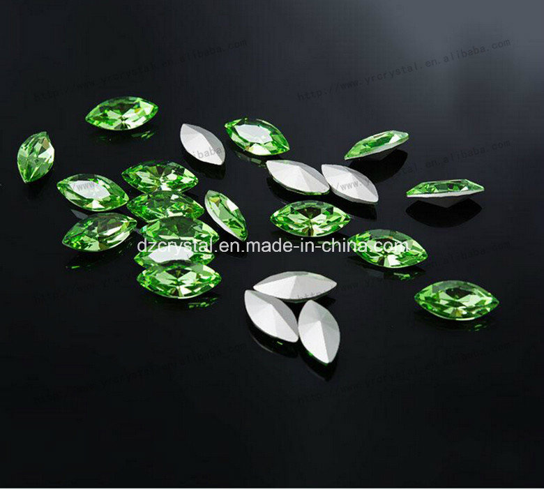 Hot Sale Navette Fancy Stone Pointback Crystal Stone of Marquise Claw Setting