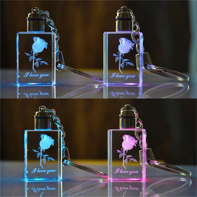 Jyg Unique Design Christmasgift K9 Crystal Glass LED Key Chain