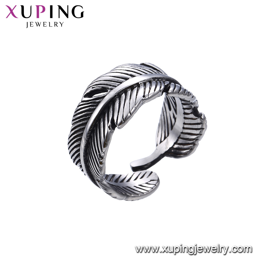 15484 Xuping Hot Sale Unique Stainless Steel Jewelry Leaf Shaped Finger Ring