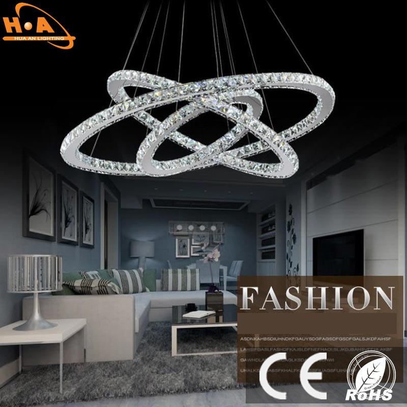 Wholesale Modern Three Rings Crystal Chandelier Lighting