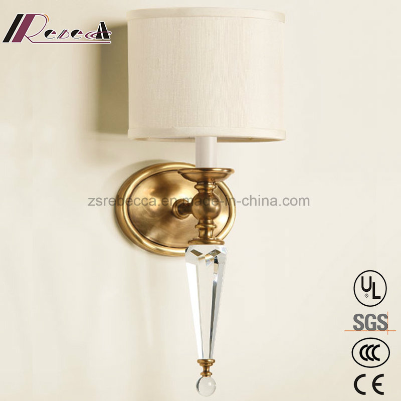 Modern Unique Brass and Crystal Wall Light for Bedroom