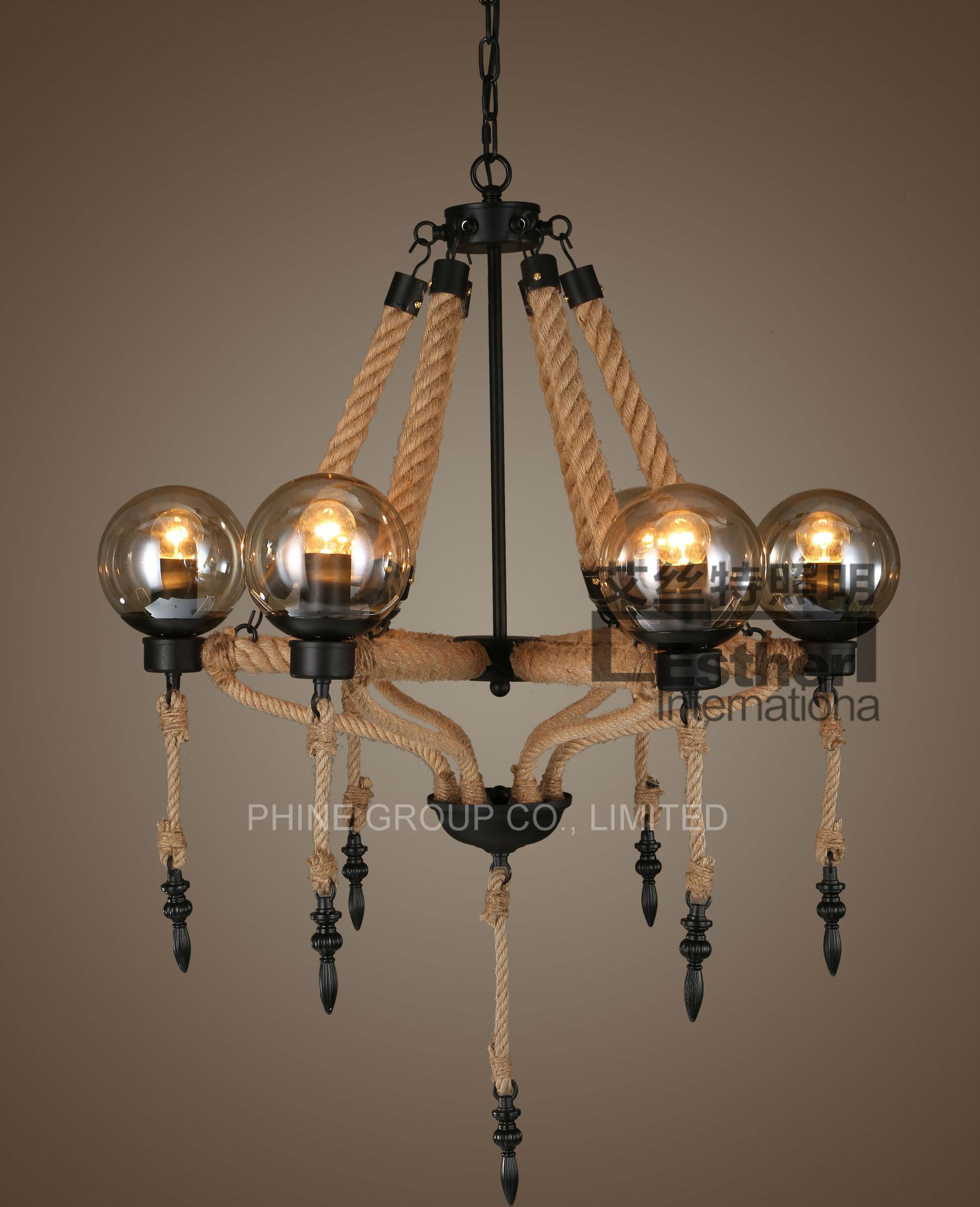 Rope High Quality Decoration Creative Bar Shop Chandelier Lamp