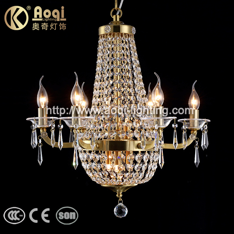 Newest Design Brass Color Metal Crystal Chandelier Light