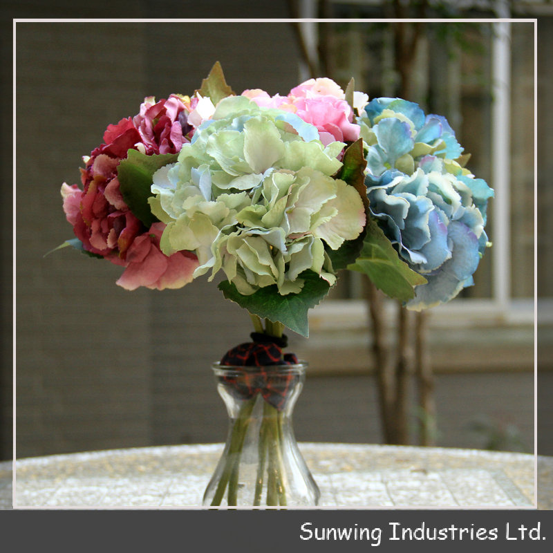 Wine Red Artificial Hydrangea Flowers