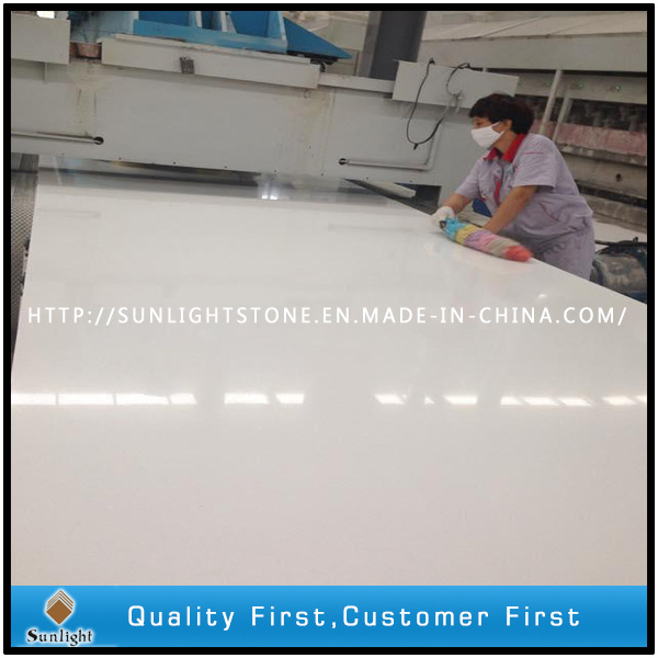 Polished White Quartz Engineered Artificial Quartz Stone for Countertop