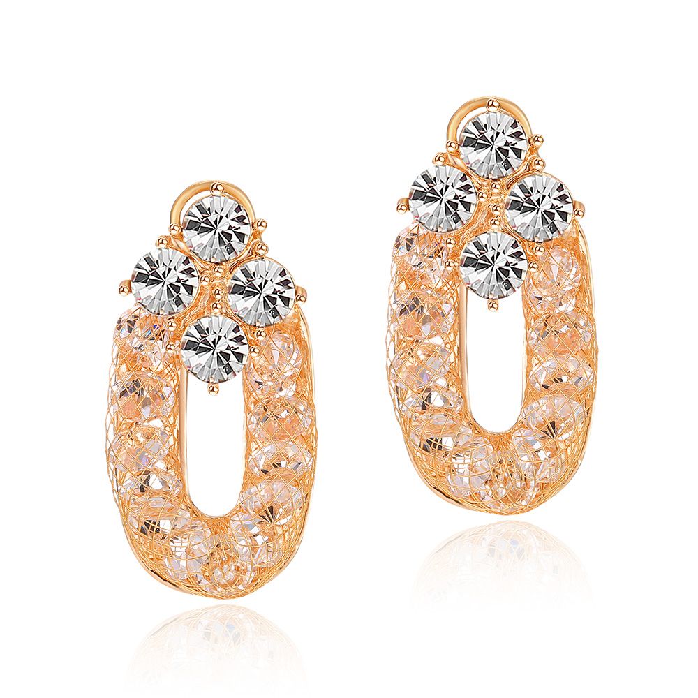 Mesh Crystal Alloy Fashion Woman Costume Earring Jewelry