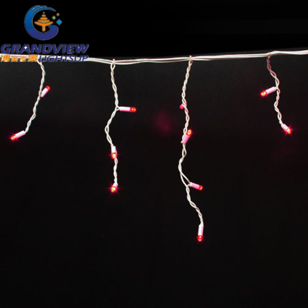 144 LED Red Color 16 Drops Icicle Curtain (L3mxH20/40/60cm)
