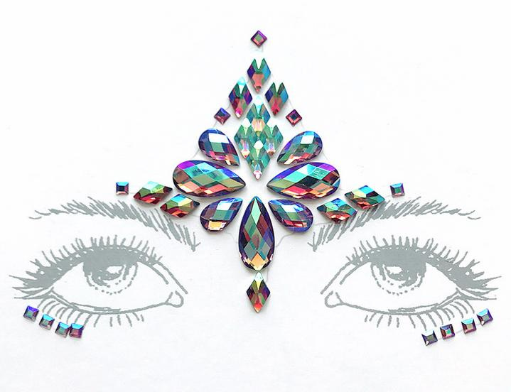 Professional Custom Made Adhesive Body Jewel Stickers /Temporary Tattoo Jewels