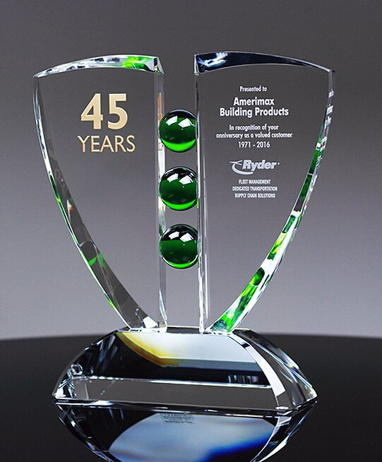 Public Place Customization Crystal Trophy Brand to Warning