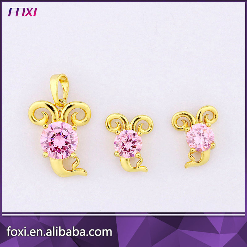 Hot Selling Personalized Women Gold Plated 12 Constellations Jewellery Sets
