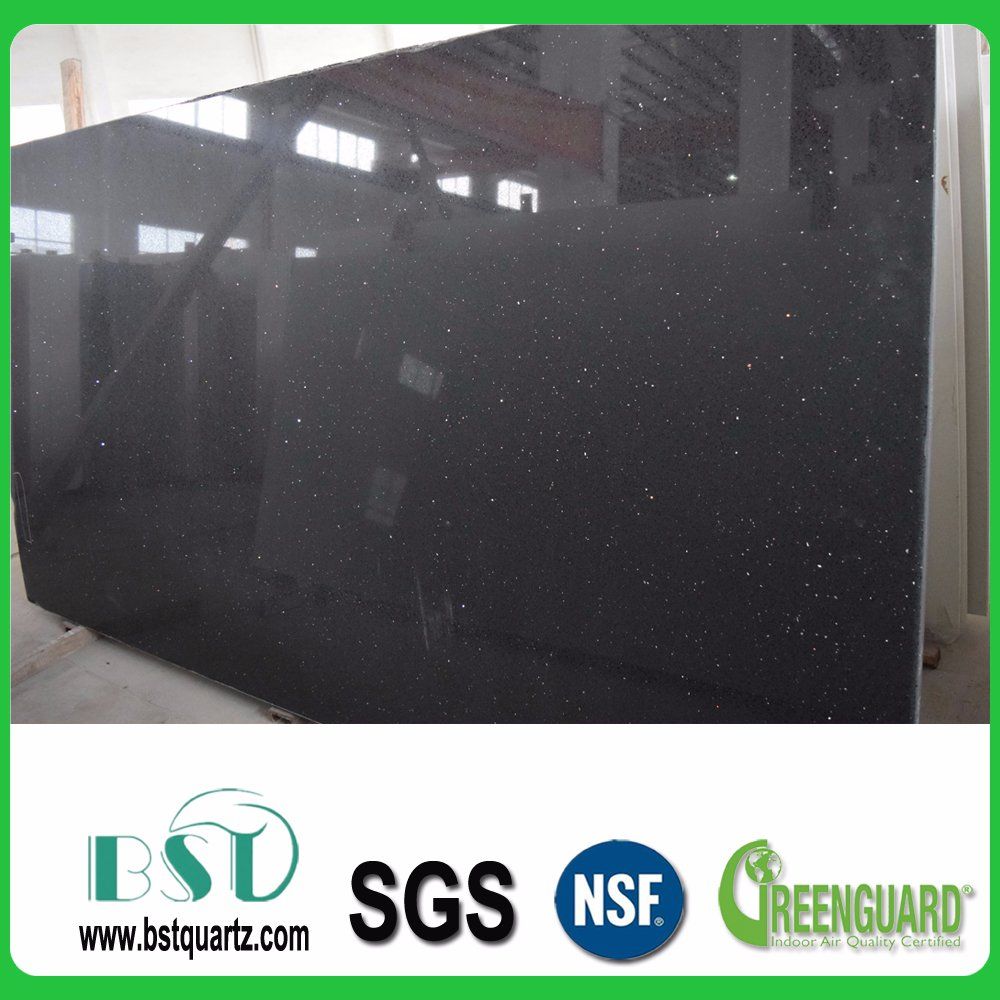 Big Black Sparkle Quartz Stone Slab